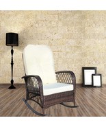 Outdoor Wicker Rocking Chair, Wide Seat, Thick Beige Cushion. Patio. - $2,971.56 MXN