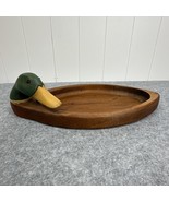 Vintage Carved Wood Mallard Duck Decoy Tray Bowl Alcolu Railroad - 16” Long - $137.20 CAD