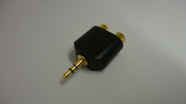 Audio Gold-Plated 3.5mm Stereo Plug to 2 RCA Red White Female Connector Adapter - £6.98 GBP