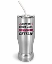 PixiDoodle Funny Donuts And Wine Insulated Coffee Mug Tumbler with Spill-Resista - £26.41 GBP+