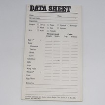 Borger Color System Data Sheet Pad Fishing Notes - $9.89