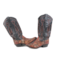 Vintage 90s Rockabilly Womens 5.5 Leather Snakeskin Western Cowboy Boots... - £69.36 GBP