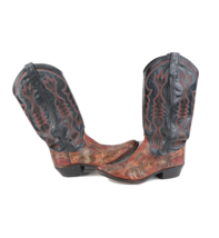 Vintage 90s Rockabilly Womens 5.5 Leather Snakeskin Western Cowboy Boots USA  - £70.13 GBP