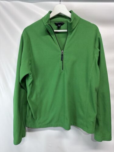 Primary image for Lands End Green Sherpa Pullover Hoodie Jacket w Pockets M