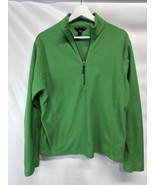 Lands End Green Sherpa Pullover Hoodie Jacket w Pockets M - $29.80 CAD