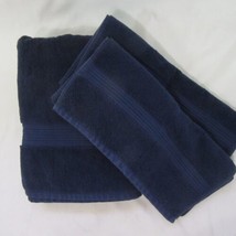 Chaps Richmond Marine Navy Blue Turkish Cotton 3-PC Bath with Hand Towels - £35.39 GBP