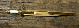 Vtg Swank Mother of Pearl MOP Handle Sword Dagger Tie Bar Clasp Mens Jewelry - £23.94 GBP