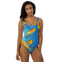 New Women&#39;s XS-3XL One-Piece Swimsuit Surfboard Blue Cheeky Low Back Sco... - £20.53 GBP