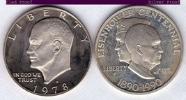 1990-P Eisenhower Centennial $1 Silver Commem Proof (Capsule) - £41.90 GBP