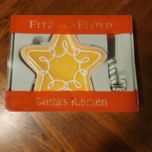 Fitz And Floyd Christmas Star Snack Plate And Spreader Santa&#39;s Kitchen 2005 - $11.95