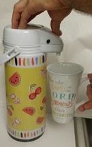 Summer Party Beverage Pump Dispenser》Fruit Design Drink Server》8 Cups/1.9L - £24.04 GBP