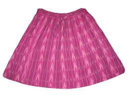 New Gap Women Pink Ikat Pleated String Tie Cotton Lined Full Skirt Sz 14 - £23.35 GBP