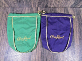 2 Crown Royal 750ml Drawstring Bags Green and Purple 9&quot; Marbles Storage ... - £7.82 GBP