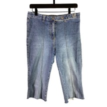 Blue Denim Capri Jeans! Women&#39;s 14 - High Rise Mid Wash Cut Offs - £5.09 GBP