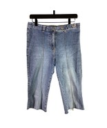 Blue Denim Capri Jeans! Women&#39;s 14 - High Rise Mid Wash Cut Offs - £5.15 GBP