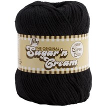 Lily Sugar n Cream Yarn - Solids Super Size-Black (Pack of 6) - $1,243.61 MXN