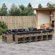  Patio Dining Set Set of 16 Gray PE Rattan Large Foldable - $3,003.47 CAD