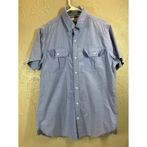 PD&amp;C Mens Short Sleeve Light Blue Button Down Shirt Front Pockets Size L... - $409.56 MXN