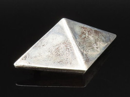 MEXICO 925 Silver - Vintage Double Triangle Pyramid Motif Brooch Pin - B... - £62.67 GBP