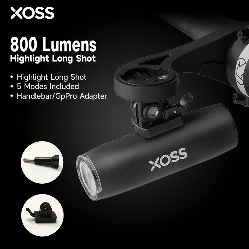 XOSS 800lm Bicycle Headlight Waterproof USB Rechargeable Bike Front Light - £25.36 GBP+