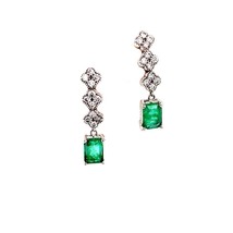 Natural Emerald Diamond Earrings 14 KT 2.13 TCW Certified $4,950 017932 - £1,416.53 GBP