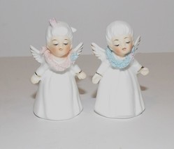 Darling Vintage Napcoware Bone China Miniature Boy &amp; Girl Angel 2 1/4&quot; Figurines - £26.01 GBP