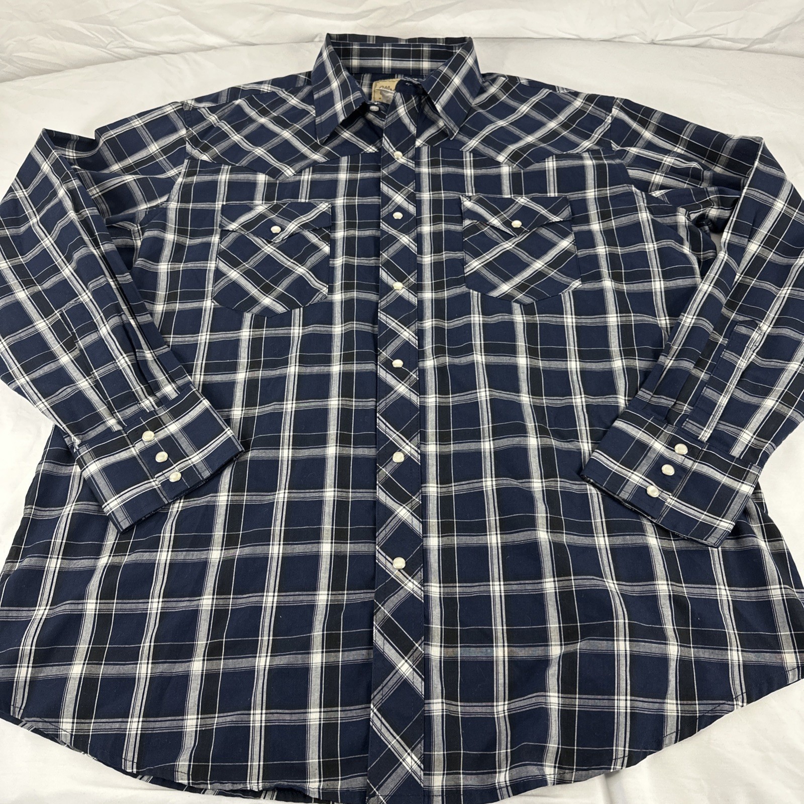 Wrangler Rancher Men’s Western Shirt Pearl Snaps Size XL - $16.79