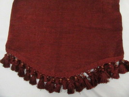 CROSCILL Telluride Wine Red Chenille Beaded Tassels Scalloped Valance - £22.01 GBP