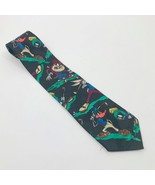 Looney Tunes Mania Vintage 1994 Daffy Duck Black &amp; Multi-Color Tie - $366.92 MXN