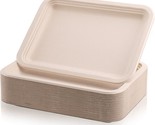 Lawei 50 Pack 14 Inch Biodegradable Paper Plates, Rectangle Compostable,... - $39.99