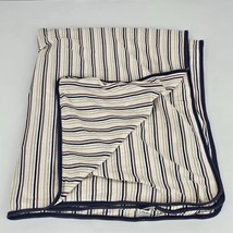 Carter's Navy Blue Gray White Brown Stripe Cotton Swaddle Blanket Jersey Stretch - $25.73