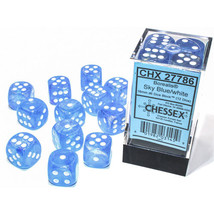 Borealis Chessex 16mm D6 Luminary Dice Block - S. Blue/White - $26.40