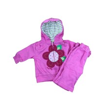 Carter’s Baby Girl 2 Piece Zip Jacket w/ Hoodie Pants Long Sleeve Flower Pink 3M - £8.49 GBP