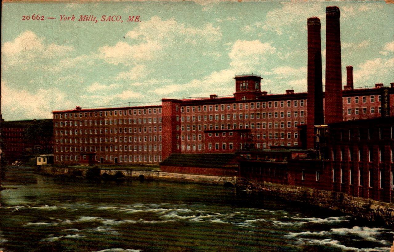 VINTAGE POSTCARD- YORK MILLS, SACO, MAINE- SOUVENIR POST CARD CO.  BK52 - £3.56 GBP