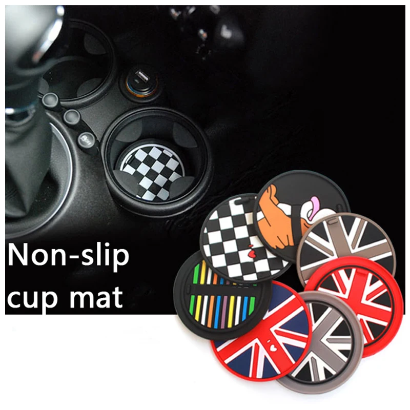 2PCS/SET For Mini Cooper Car Cup Cushion Cushion Storage Groove Coaster Auto - £8.02 GBP+