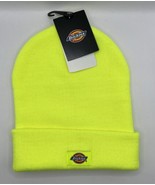Dickies Men&#39;s Cuffed Beanie Hat Workwear Neon Yellow One Size New - £14.52 GBP