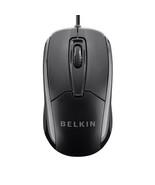 Belkin F5M010QBLK USB 3 Button Scroll Wheel Mouse Wired Ergonomic Black NEW - $9.99