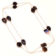 Black Botswana Agate Gemstone Christmas Gift Necklace Jewelry 36&quot; SA 3590 - £4.81 GBP
