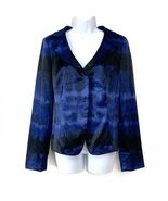 Kenneth Cole NY Satin Blazer Jacket Black Blue Career Office Women Size 8 - $25.00