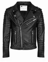 Motorcycle Jacket For Men Black Leather Jacket  - £106.93 GBP