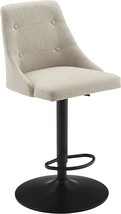 Dwight Beige Upholstered Button Tufted Backrest With Black Matte Metal - £80.43 GBP