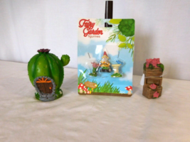Miniature Gnome Cactus Home + Figurine + Acc Garden Sets 5 Total Pieces NEW - £6.97 GBP