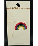 Vintage 1970s ENCORE TRIMS Rainbow Embroidered Sew On Patch 1.5&quot; NIP - $265.42 MXN