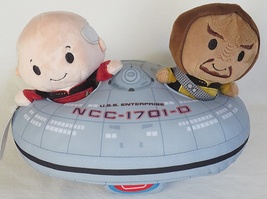 Hallmark Itty Bittys Star Trek Next Generation Picard &amp; Worf in Enterprise Plush - £23.55 GBP