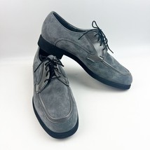 NEW Vintage Hush Puppies Esquire Suede Oxford Shoe Pewter Gray Mens 11W No Box - $54.99