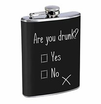 Are You Drunk Hip Flask Stainless Steel 8 Oz Silver Drinking Whiskey Spirits R1 - £7.93 GBP