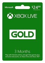 Microsoft Xbox Live 3 Month Gold Card (Physical Card) [video game] - $34.30