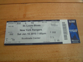 NHL St. Louis Blues Vs. NY Rangers 1-16-2010 Full Unused Ticket Stub - £3.09 GBP