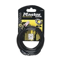 An item in the Sporting Goods category: Master Lock 8 mm x 1200 mm 4 Digit Fixed Combination Coiled Steel Cable Lock - B