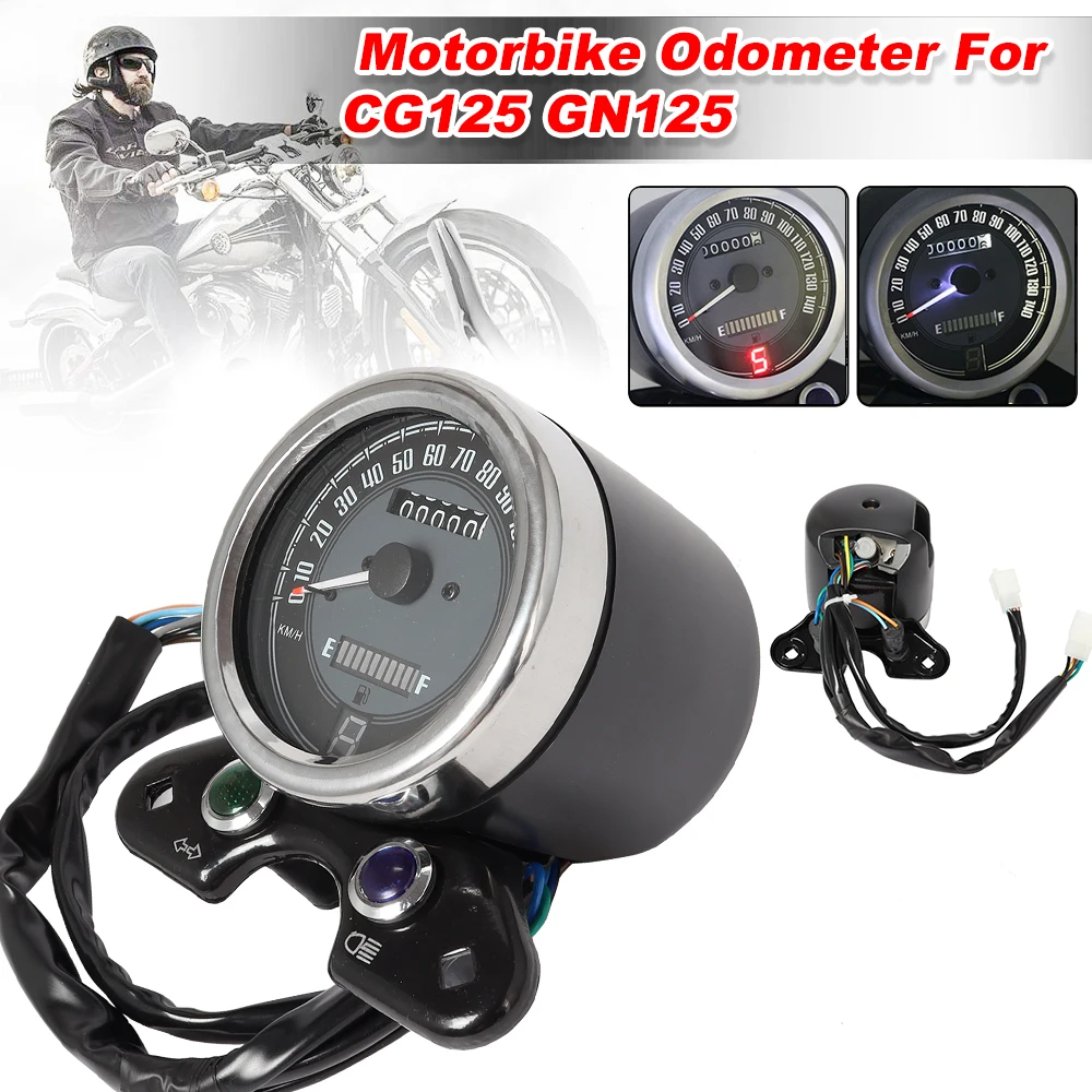 Motorcycle Odometer LCD Digital Interface Fuel Gauge Speedometer With Light USB - £28.68 GBP